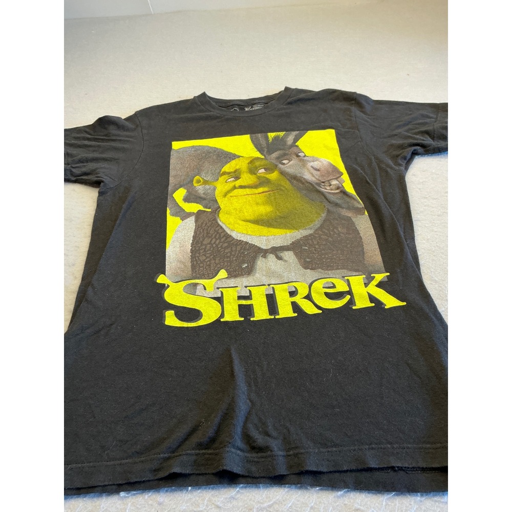 DreamWorks‎ Shrek Donkey Graphic T-Shirt Black Cotton Size Medium Movie Tee